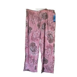 Willow Wear Willow Creek Women's Pink Crop Pajama Pants, Wide Leg Size XL